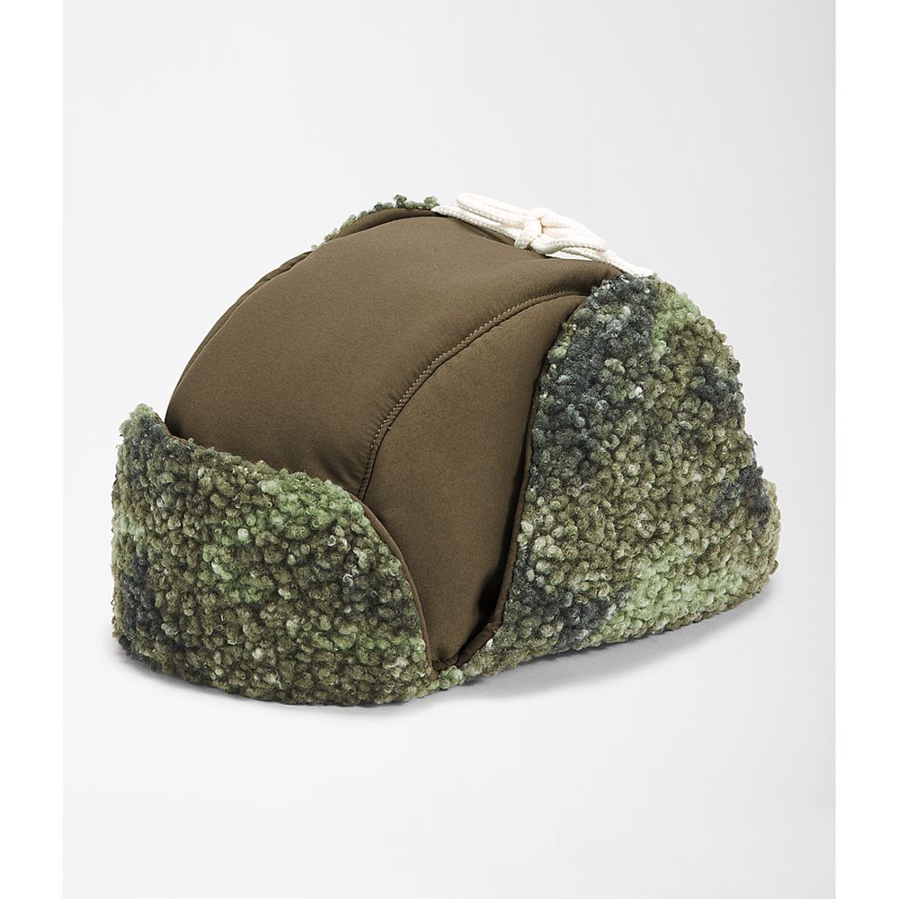 The North Face Beanies Mens Australia - The North Face Recycled Ridge Fleece Trapper Olive Green / C